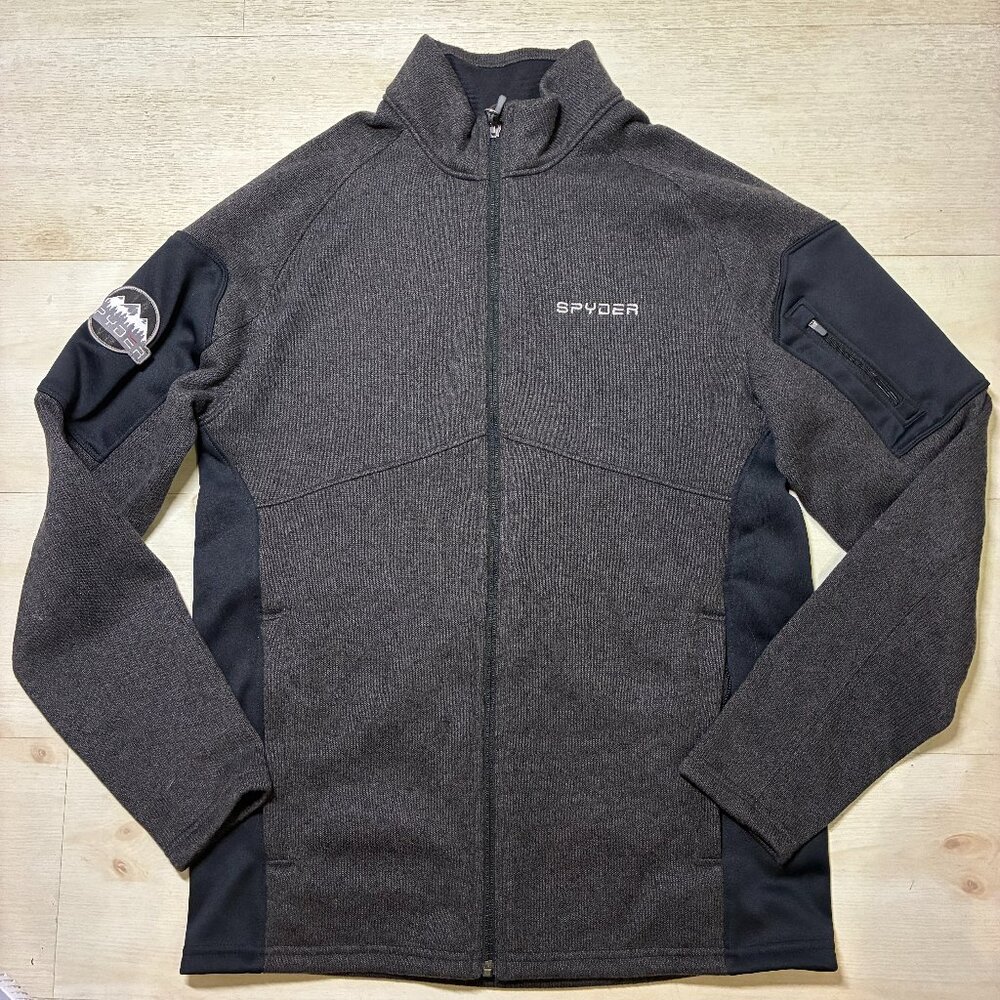 Spyder Men's Empire Full Zip Fleece Black and Gray Jacket Size Medium